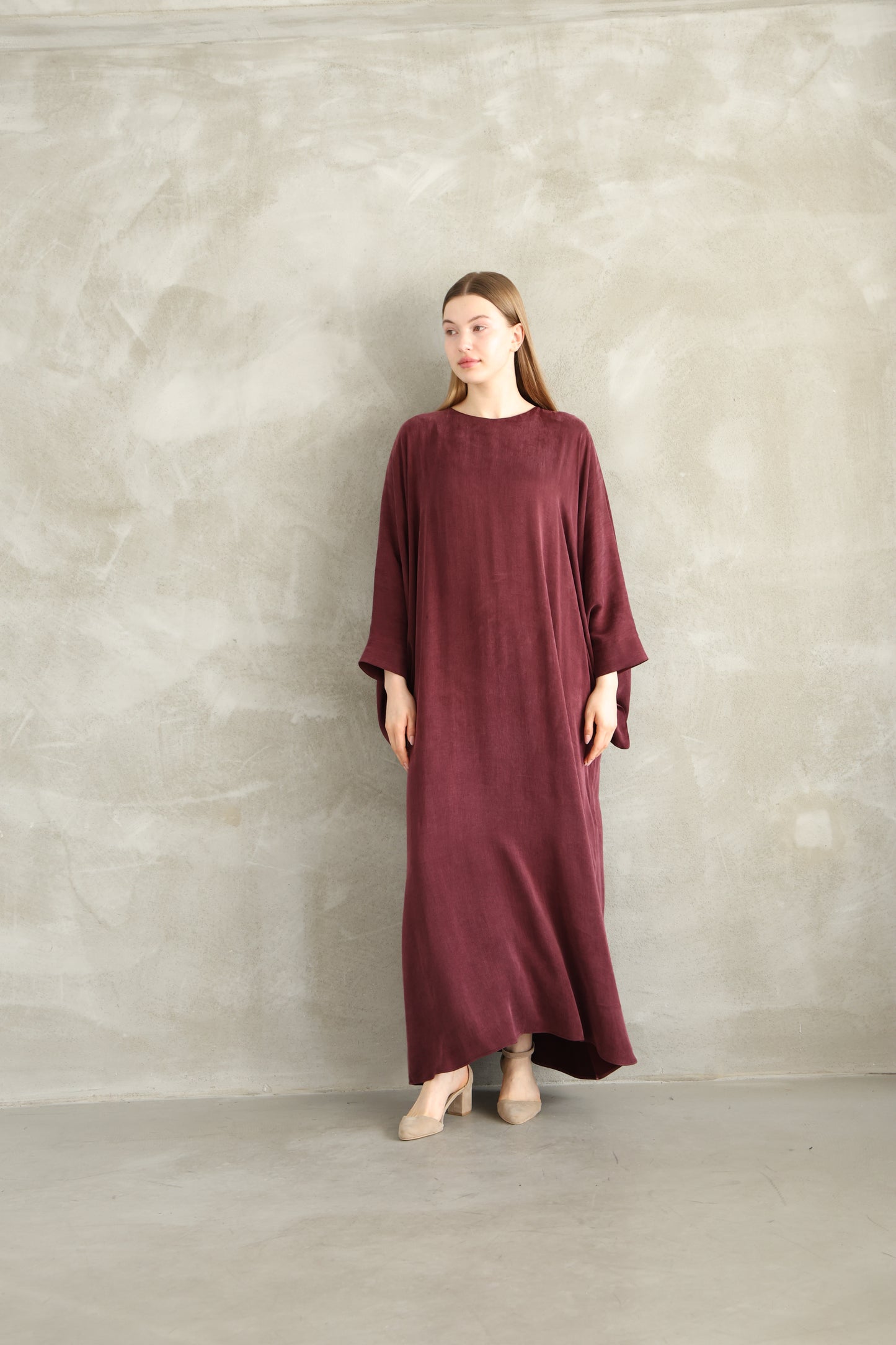 Burgundy Kaftan Dress