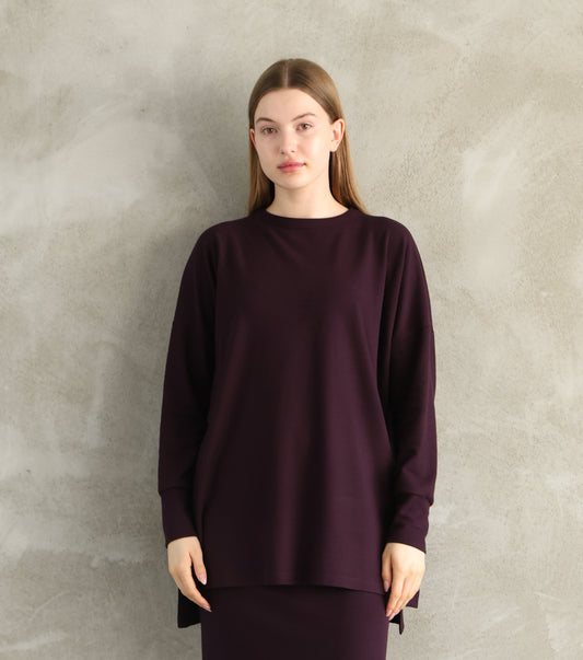 Dark Purple Knitewear Tops