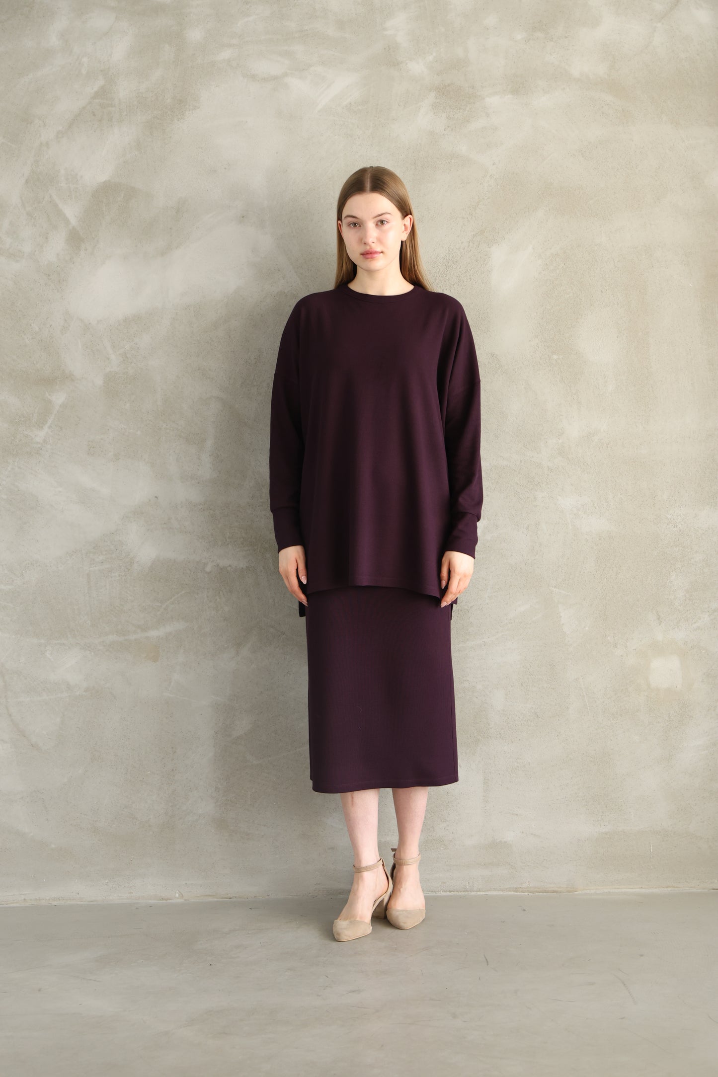 Dark Purple Knitwear Skirt