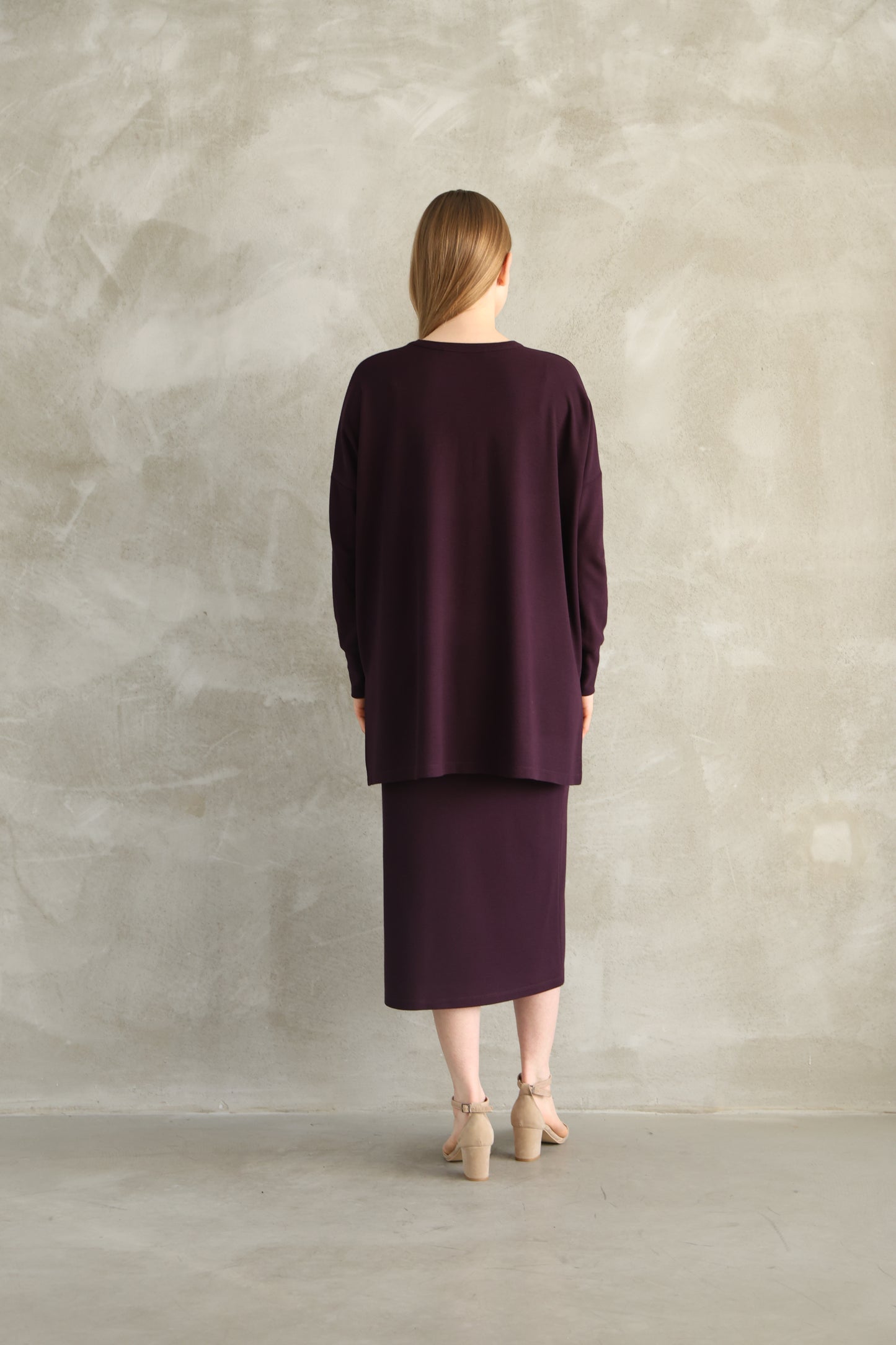 Dark Purple Knitwear Skirt