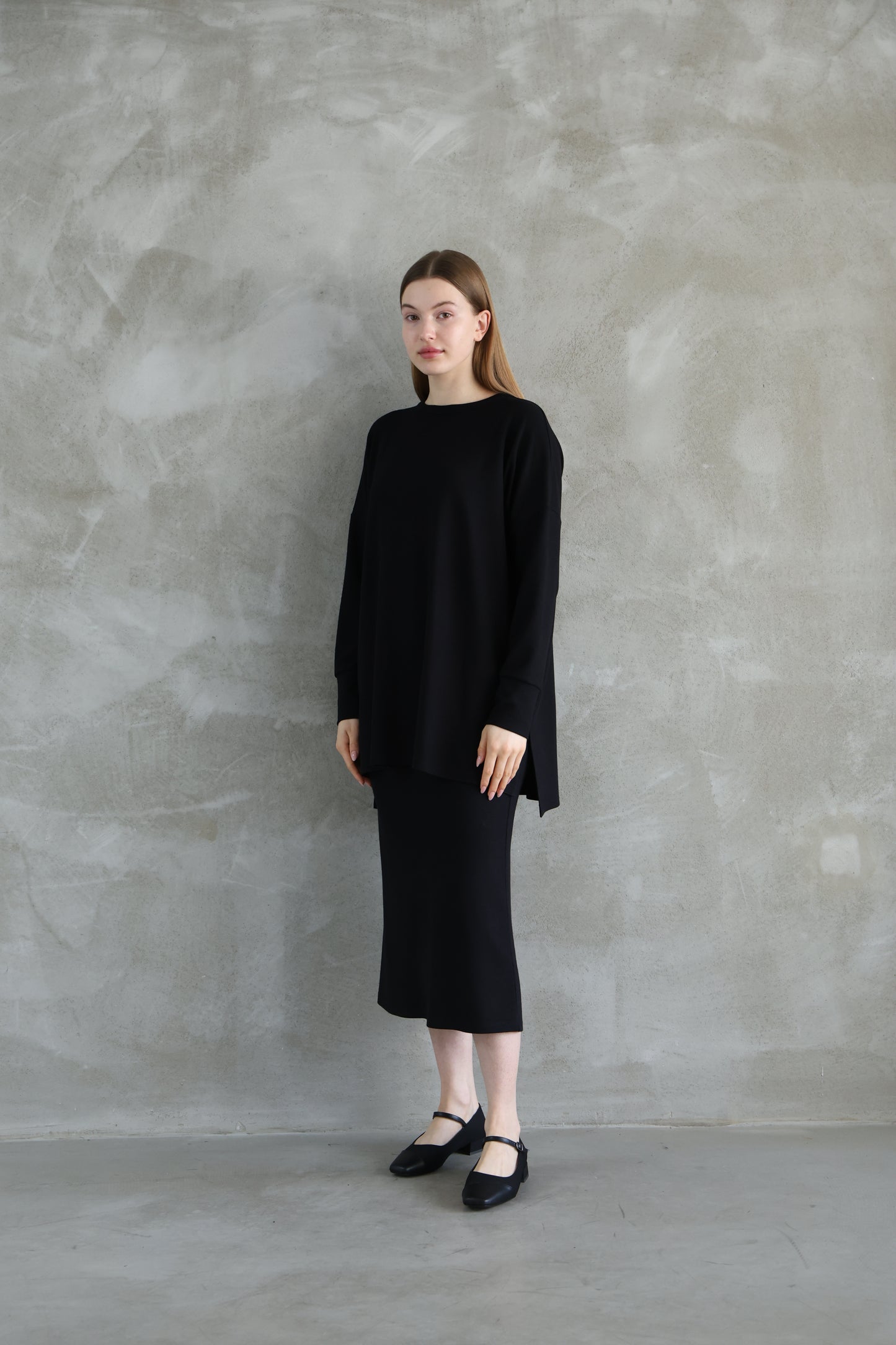 Black Knitwear Skırt